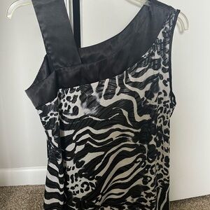 Black and White Animal Print Top